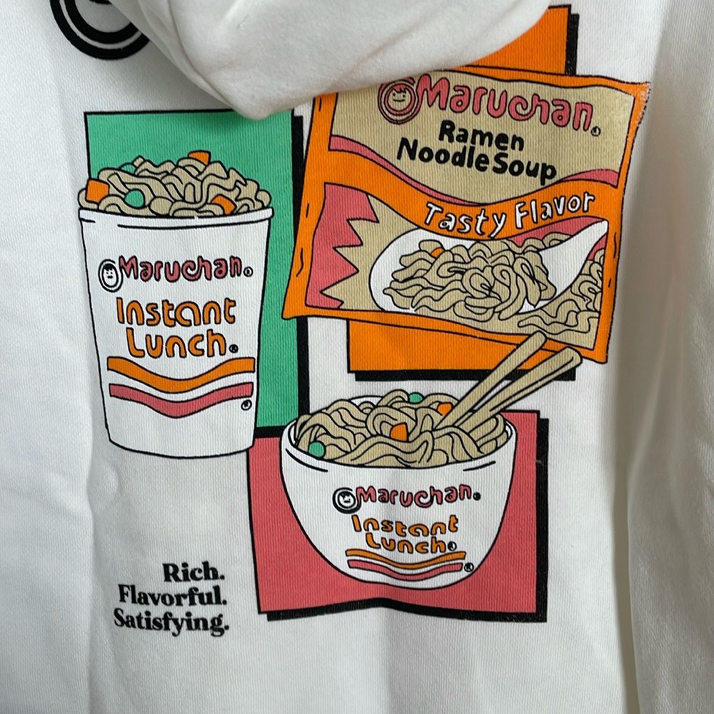 NWT! Kid’s Unisex Maruchan Ramen Noodle Graphic Hoodie Pullover Sweatshirt XS
